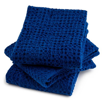 Mainstays, 18 Pack, 100% Cotton Waffle Dishcloths, Blue and Blue Stripe - 18