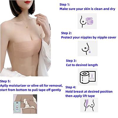 2 Pairs Invisible Breast Lift Tape Adhesive Sticky Push Up Bra for AE Cup  Large Breast