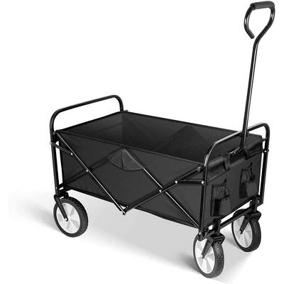 Glitzhome 4 cu. ft. Heavy-Duty Black Steel Utility Garden Cart 2003400002 -  The Home Depot