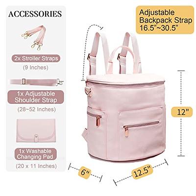 Diaper Bag Backpack Leather Diaper Bag by miss fong, Baby Diaper Bag for  Baby Girls & Boys, 16 Pockets Diaper Bag Organizer with Hand Sanitizer
