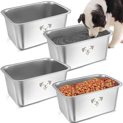 Dog Bowl Stainless Steel Metal Pet Puppy Food Water Drinking Big Plate  Accessory