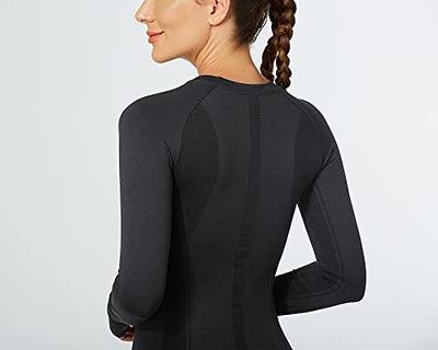 Women's Long Sleeve Workout Shirts in Black
