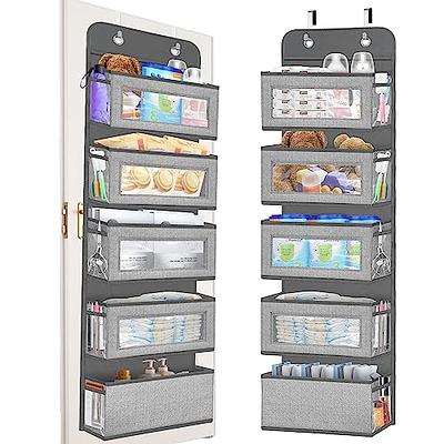 Fixwal 2 Pack Over The Door Hanging Pantry Organizer 5-Shelf Behind The  Door Storage Organizer with Clear Plastic Pockets Large Capacity for Closet