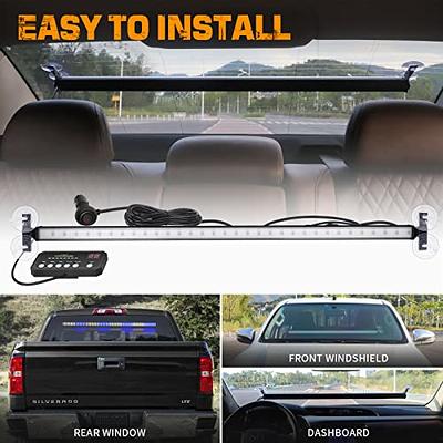 XRIDONSEN 35 inch Traffic Advisor Light Bar 144 LED Blue White