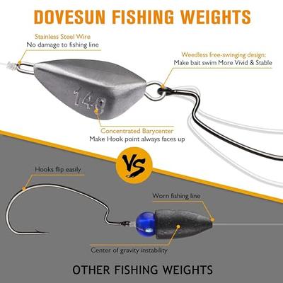 Dovesun 30Pcs Fishing Weights Sinkers Kit Fishing Weights Fishing