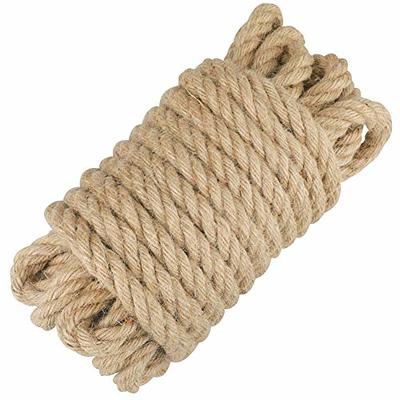 White Cotton Rope (1 inch x 50 feet) Natural Thick Strong Rope for Crafts,  Sports Tug of War, Hammock, Home Decorating Twisted Rope