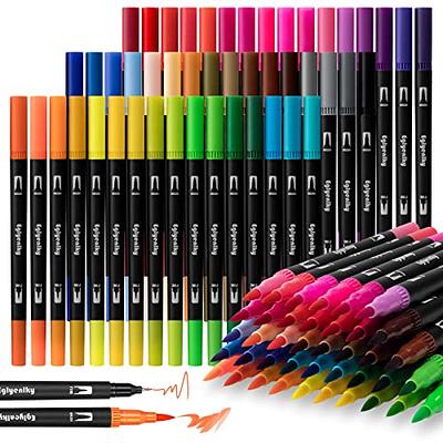  Piochoo Dual Brush Marker Pens,24 Colored Markers,Fine Point  and Brush Tip for Kids Adult Coloring Books Bullet Journals Planners,Note  Taking Coloring Writing : Arts, Crafts & Sewing