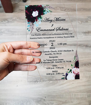 Quinceanera Invitation, Wedding Acrylic Invitation For Sweet