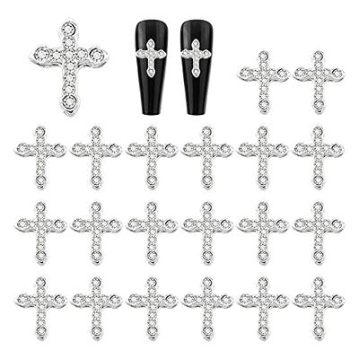 WOKOTO 100pcs 3D Gold Crucifix Nail Charms For Nail Art 3d Cross Nail  Charms Metal Gold Nail Charms Metal Decorations For Nail Art DIY  Accessories For