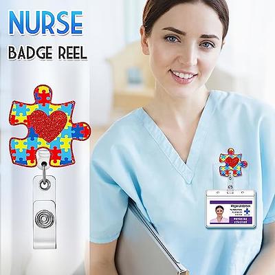 Scrub Top Retractable ID Badge Holder BELT Clip Badge Reel Retractable ID  Holder Nurse Badges Medical Assistant Badges 