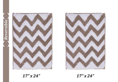 allen + roth 24-in x 60-in Taupe Cotton Bath Mat in the Bathroom