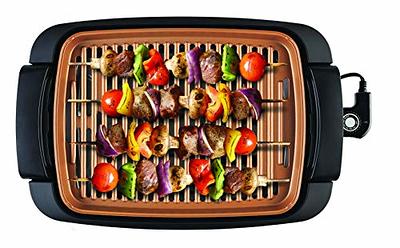 Chefman Smokeless Indoor Grill, Adjustable Temperature Control,  Dishwasher-Safe Plate, Copper 