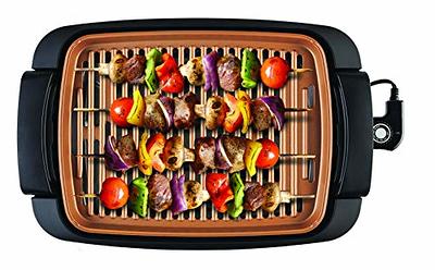 Chefman Smokeless Indoor Grill, Adjustable Temperature Control,  Dishwasher-Safe Plate, Copper