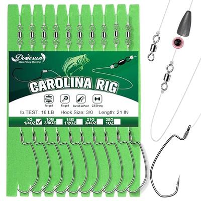 Rikimaru Fishing Ready Texas Rigging Fluorocarbon Fishing Line with Worm  Hooks Kits Rolling Swivel Carolina Rig for Bass Perch  (Standard+T-Tail-3pack, 18LB-2/0#(Hook)) - Yahoo Shopping