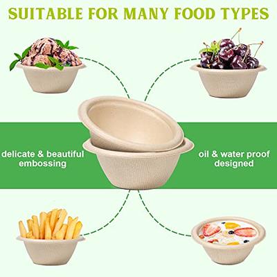 Paper Bowls 20 oz Heavy Duty, 100 Pack Disposable Soup Bowl, Eco-Friendly  Bowls Made Of White Sugarcane Perfect For Salad, Ice Cream, Desserts