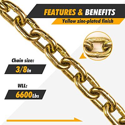 Transport Chains Grade 70 Chain 3/8'' x 10 Foot with Clevis Grab Hooks  6,600 Pound Safe Working Load Binder Chain (1Pack) - Yahoo Shopping