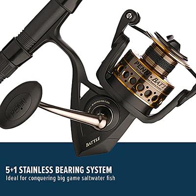 PENN Battle Spinning Reel and Fishing Rod Combo Kit with Spare Spool and Reel  Cover, Black, 6000 - 9' - Medium Heavy - 2pc - Yahoo Shopping