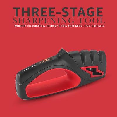 SHARPAL 191H Pocket Kitchen Chef Knife Scissors Sharpener for Straight &  Serrated Knives, 3-Stage Knife Sharpening Tool Helps Repair and Restore