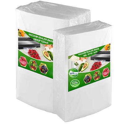 O2frepak 100 Quart Size 8 x 12Vacuum Sealer Bags with BPA Free