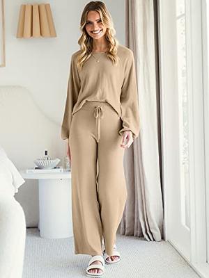 ANRABESS Women's 2 Two Piece Outfits Loungewear Matching Set Fall Fashion  Clothes 2023 Long Sleeve Pants Sweater Lounge Sets Trending Travel Vacation  CLothing 558shenxing-XL Khaki - Yahoo Shopping