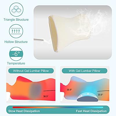 Gel Lumbar Support Pillow for Bed Relief Lower Back Pain, Cooling Memory  Foam Pillow for Sleeping, Waist Sleep Cushion for Side, Back Sleepers,  Wedge