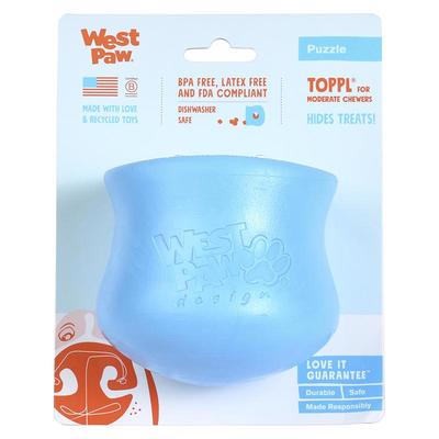 West Paw Toppl Dog Toy Small Aqua Blue