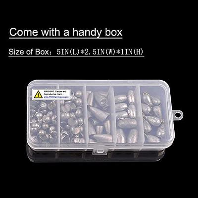 40pcs Bullet Fishing Sinkers Weights Bass Worm Weights Slip Sinker