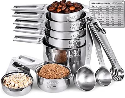 MegaChef 14 Piece Stainless Steel Measuring Cup and Spoon Set with Mixing Bowls