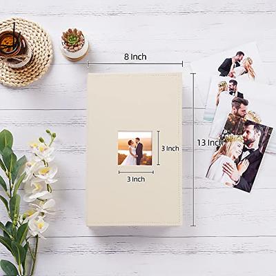 Vienrose Linen Photo Album 300 Pockets for 4x6 Photos Fabric Cover Photo Books Slip-In Picture Albums Wedding Baby Grey