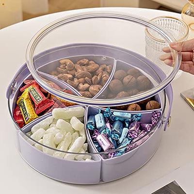 Snackle Box Plate Divided Serving Tray With Lid And Handle Charcuterie  Fruits Container Picnic Portable Candy Clear Organizer - AliExpress