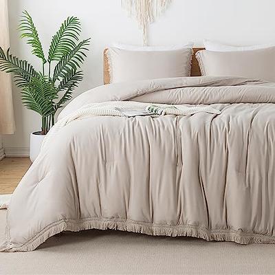 Andency Queen Comforter Set Beige, Comforters Queen Size Boho