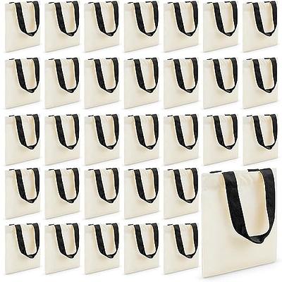 24 Pcs Mini Tote Bag Blank Canvas Tote Bags Reusable Grocery Bags DIY Sacks  Goody Bags for Kids 