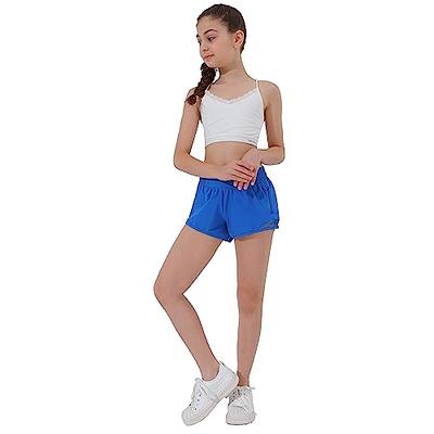  ALAVIKING Girls Cotton Shorts Athletic Running Shorts with  Elastic Waistband Workout Shorts for Girls Size 3-12 Years (Blue-s):  Clothing, Shoes & Jewelry