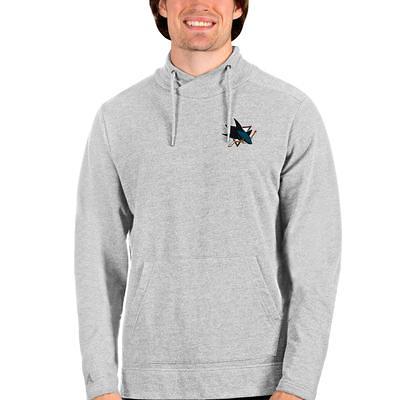 San Diego Padres Antigua Victory Pullover Hoodie - Black/Heather Gray