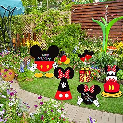 5Pcs Mickey Birthday Party Supplies for Mouse,Large Cartoon Mickey Yard  Lawn Sign Birthday Decorations,Kids Birthday Party Decorations