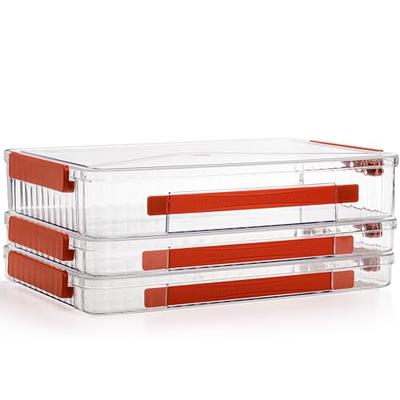  PerKoop 6 Pcs Clear A4 File Box Document Plastic Storage Box  Paper Plastic Case Board Game Storage Containers Magazine Protector File  Holder with Buckle (12.4 x 9.84 x 1.18 Inches, Red) : Office Products