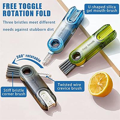 3 in 1 Tiny Bottle Cup Lid Detail Brush Straw Cleaner Tools  Multi-Functional Crevice Cleaning Brush, Cleaning Brush for Bottles Clean  Brushes for