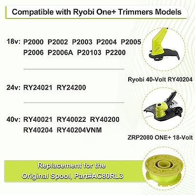 Ryobi P2035-AC One+ 18V Cordless String Trimmer/Edger and Blower with Extra 3-Pack of Spools, 4.0 Ah Battery and Charger