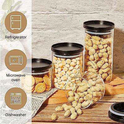 Glass Jars with lids, Glass Food Storage Containers with Stackable