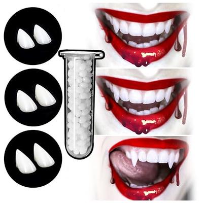 TLPUHU Vampire Teeth Fangs - 3 Pairs 3 Sizes Fangs for Cosplay