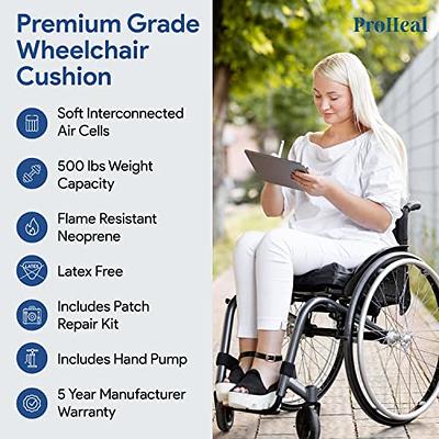  Everlasting Comfort Gel Memory Foam Wheelchair Seat Cushion for  Smooth Ride - Wheel Supportive, Tire-Like Durability - Hip, Tailbone,  Pressure Relief - Mobility Scooter Accessory for Adults & Seniors : Health