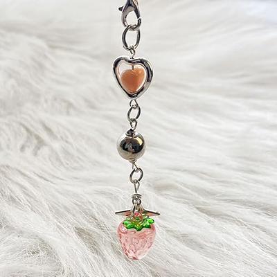 Strawberry Keychain Wristlet Cute Key Fob Strawberry Lanyard for