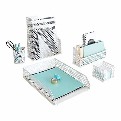 5 Piece Dark Teal Desk Organizer Set - Desk Organizers and Accessories for  Women