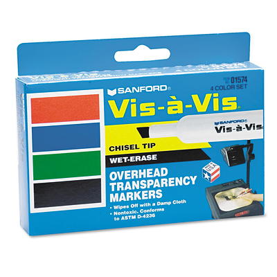 Expo Vis-A-Vis Wet-Erase Markers, Assorted Colors, 4 Count - Yahoo