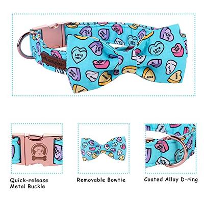 Mr.Chubbyface Dog Collar with Dog Bow Tie,Soft Dog Collars for Special  Occasion, Cute Boy Girl Dog Collars for Puppy,Pure Cotton Collars for Small  Medium Large Dogs 