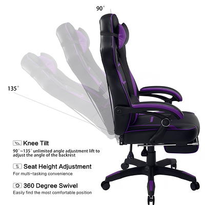 SmileMart Adjustable Ergonomic Swivel Gaming Chair with Footrest