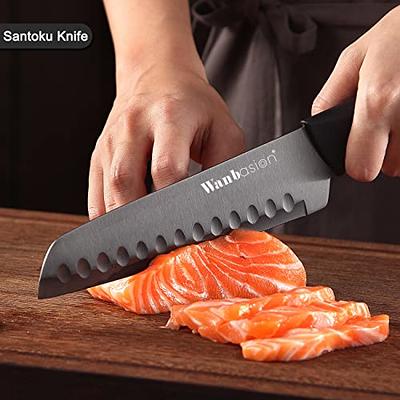 Wanbasion Black 16 Pieces Kitchen Knife Set Dishwasher Safe, Professional  Chef Knife, Stainless Steel with Knife Sharpener Peeler Shears Acrylic Block  - Yahoo Shopping