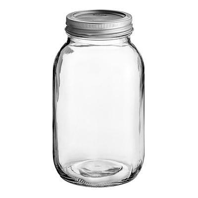 Choice 16 oz. Pint Wide Mouth Canning / Mason Jar with Silver Metal Lid and  Band - 12/Pack