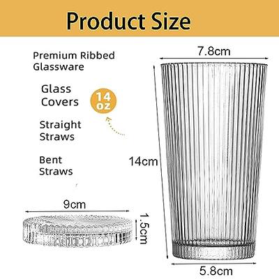 Le'raze Set Of 4 Clear Heavy Base Drinking Glasses With Bamboo