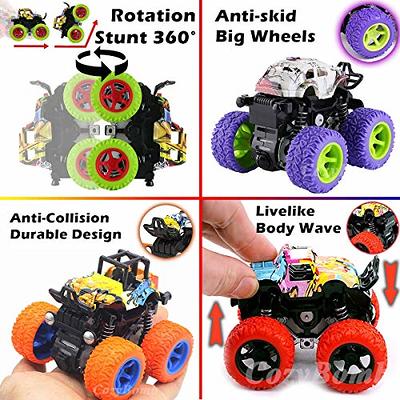  4 Pack Monster Truck Toys for Boys and Girls - Friction Powered  Push and Go Toy Cars, Inertia Car Toy Set Stunt Toy Vehicles, Birthday  Party Supplies for Toddlers Kids Ages